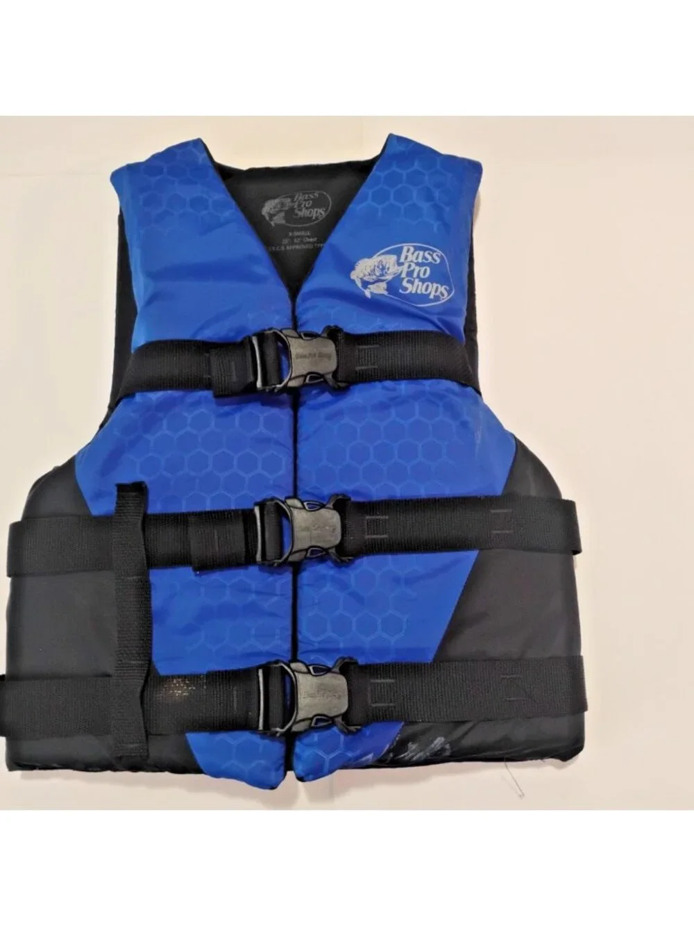 Bass Pro Shops Life Jacket Adult Petite  28-32 Chest  90 LBS Blue Swimming Vest